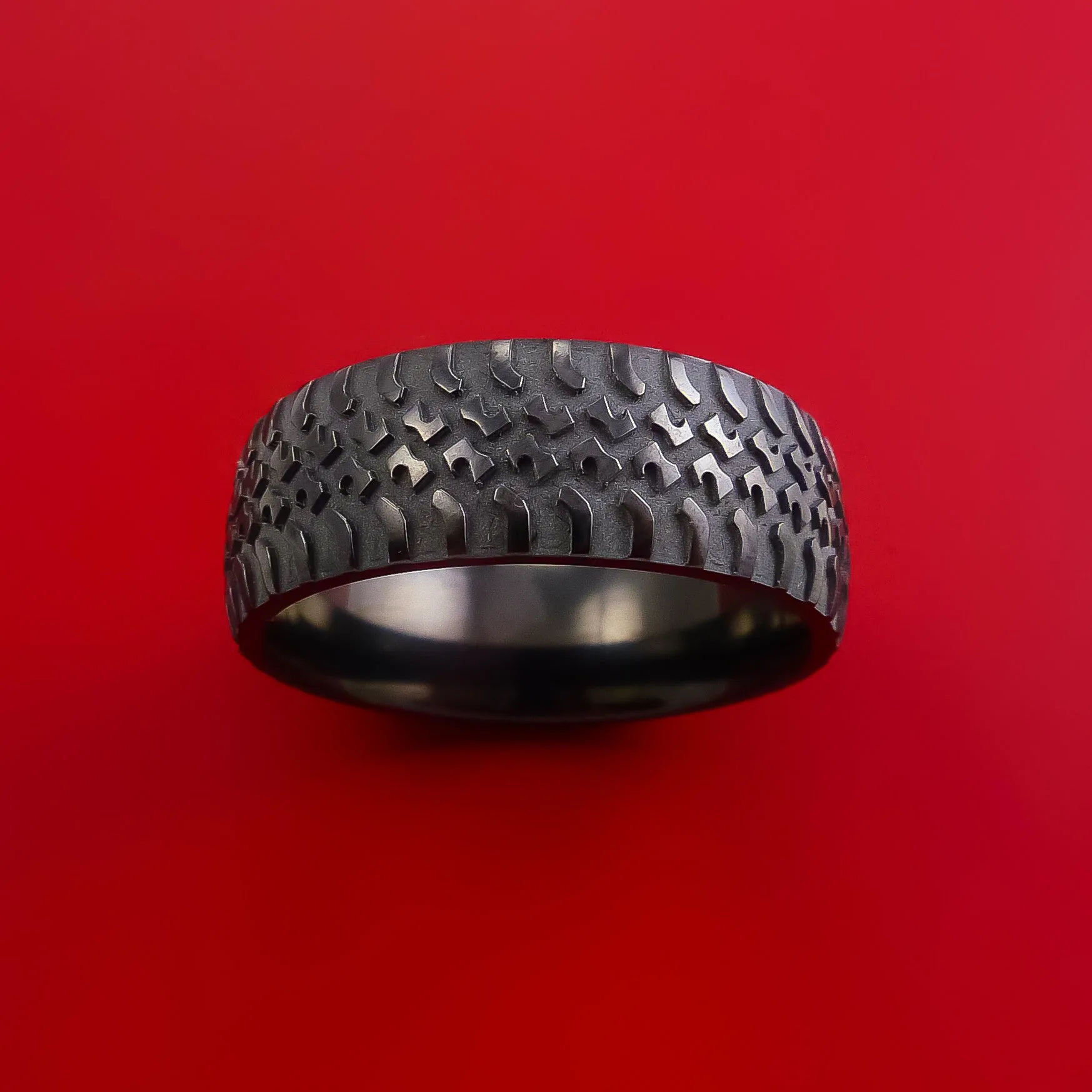 Black Zirconium Truck Tire Tread Ring Custom Made Band
