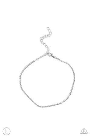 Blinding Basic - White - Dainty Rhinestone Paparazzi Anklet