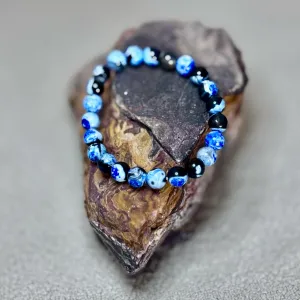 Blue Fire Agate Beaded Bracelet – Mystical & Elegant