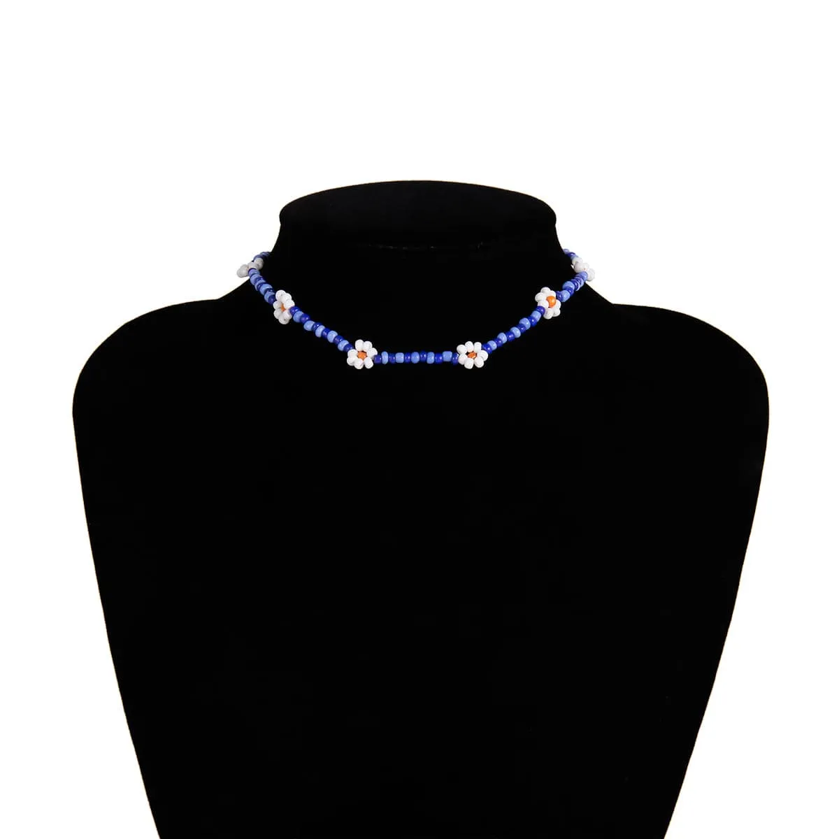 Blue Howlite & 18K Gold-Plated Floral Station Choker Necklace