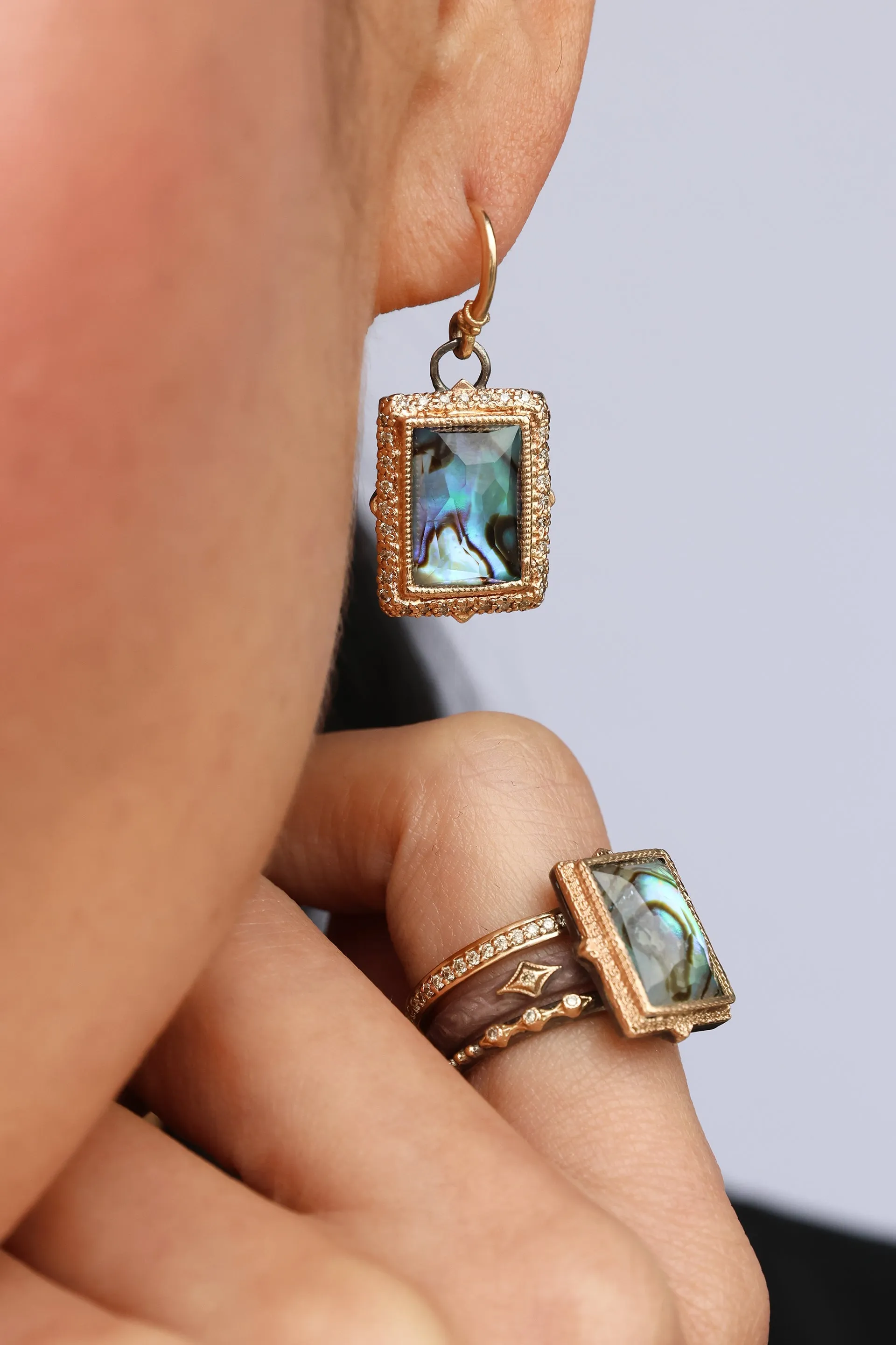 BLUE PEARL DROP EARRINGS