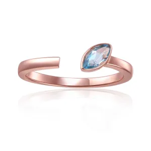 Blue Topaz Marquise Open Ring