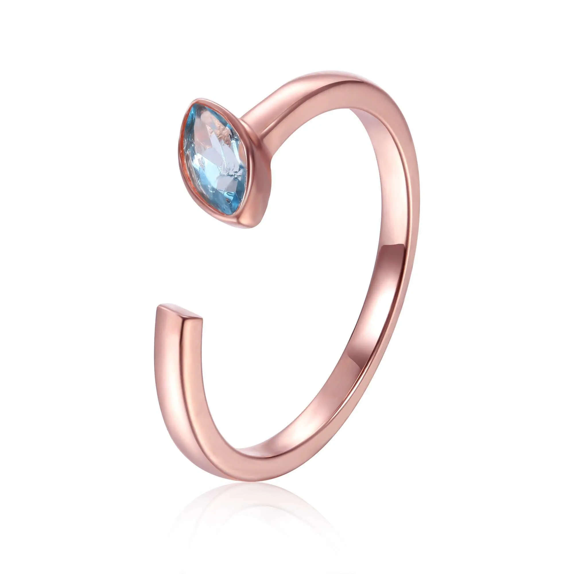 Blue Topaz Marquise Open Ring