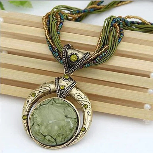 Bohemian Multilayer Crystal Gem Necklace