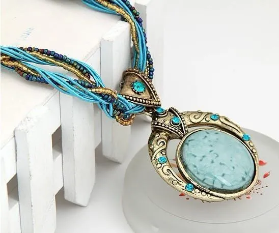 Bohemian Multilayer Crystal Gem Necklace
