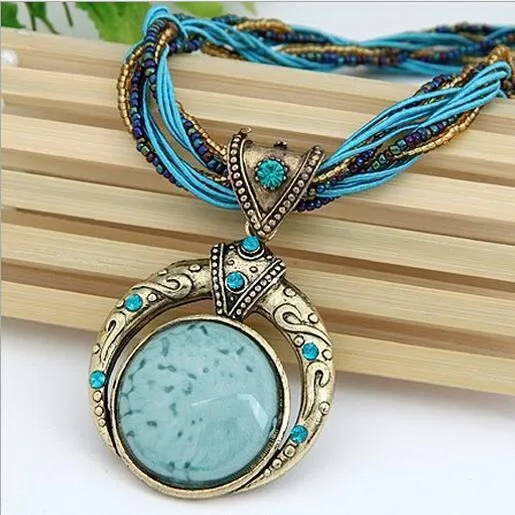 Bohemian Multilayer Crystal Gem Necklace
