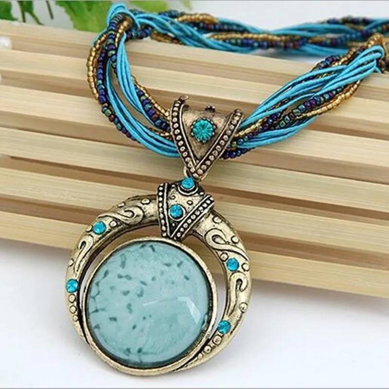 Bohemian Multilayer Crystal Gem Necklace