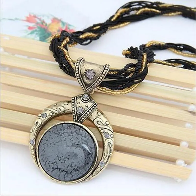 Bohemian Multilayer Crystal Gem Necklace