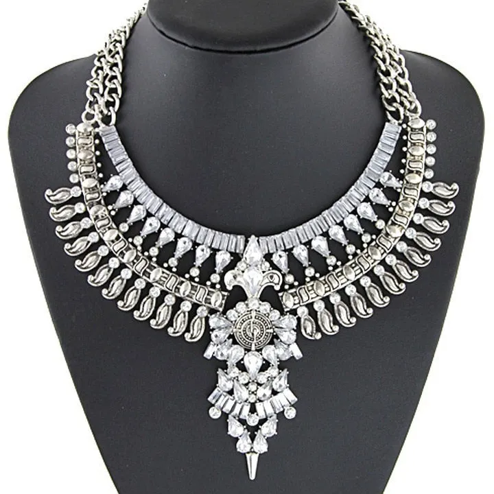 Bohemian Vintage Choker Necklace, Indian Ethnic Statement Large Collar Necklaces