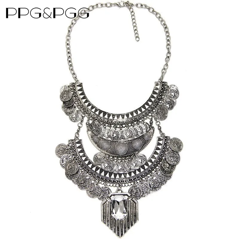 Bohemian Vintage Choker Necklace, Indian Ethnic Statement Large Collar Necklaces