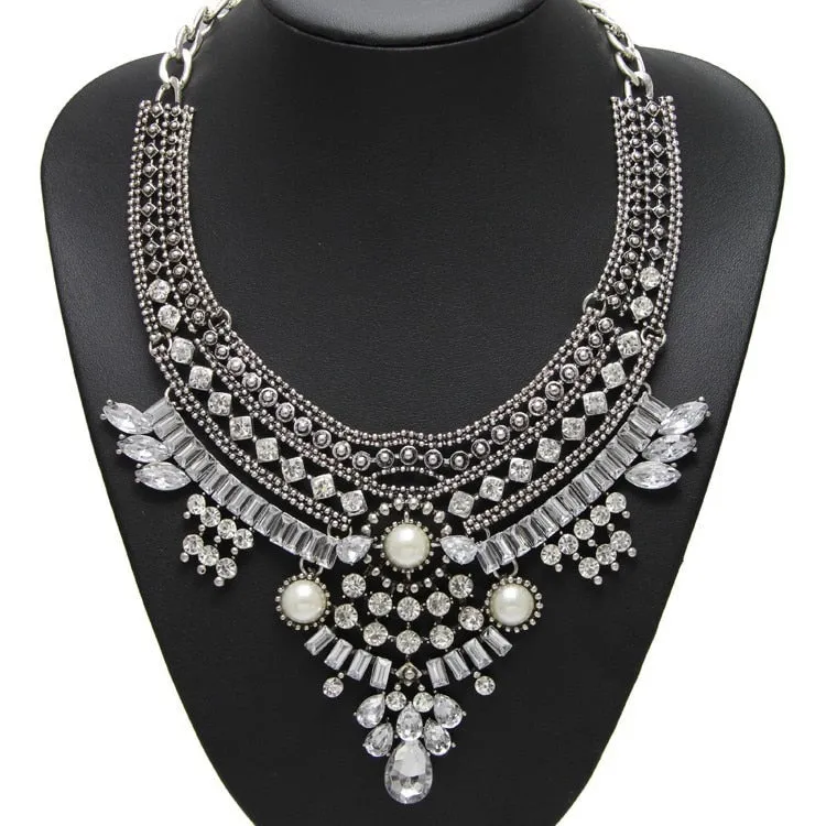 Bohemian Vintage Choker Necklace, Indian Ethnic Statement Large Collar Necklaces