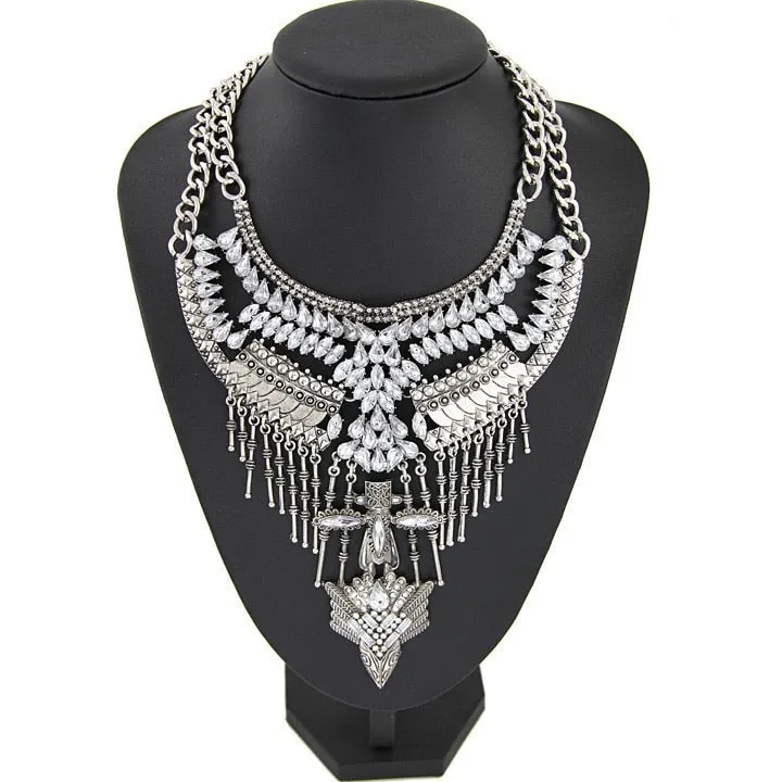 Bohemian Vintage Choker Necklace, Indian Ethnic Statement Large Collar Necklaces