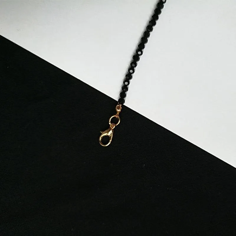 Boho Chic Black Bead Short Necklace