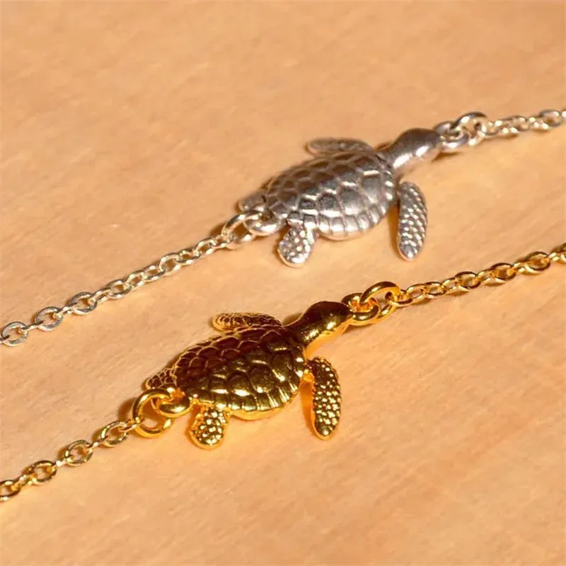 Boho Cute Small Sea Turtle Anklets
