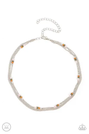 Bountifully Beaded Multi Seed Bead Layered Paparazzi Choker Necklace