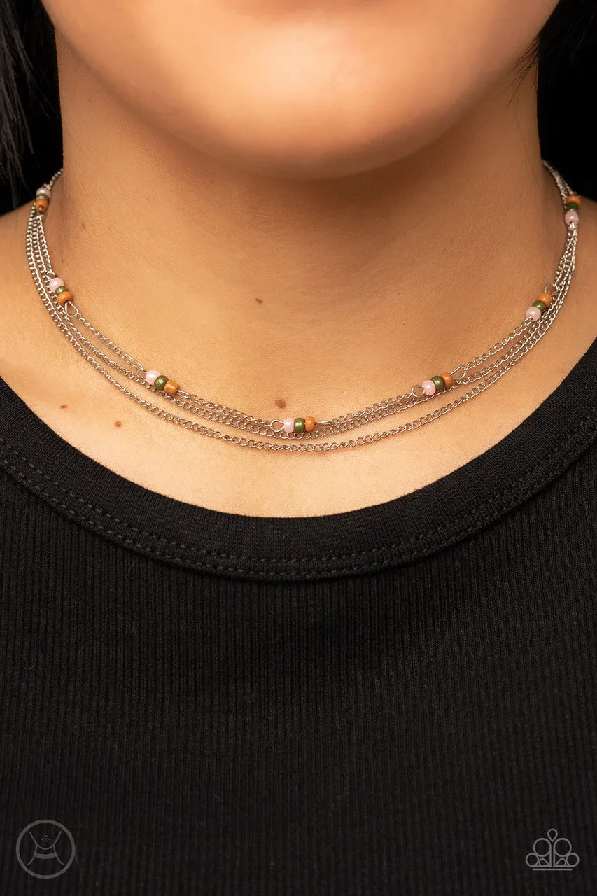 Bountifully Beaded Multi Seed Bead Layered Paparazzi Choker Necklace