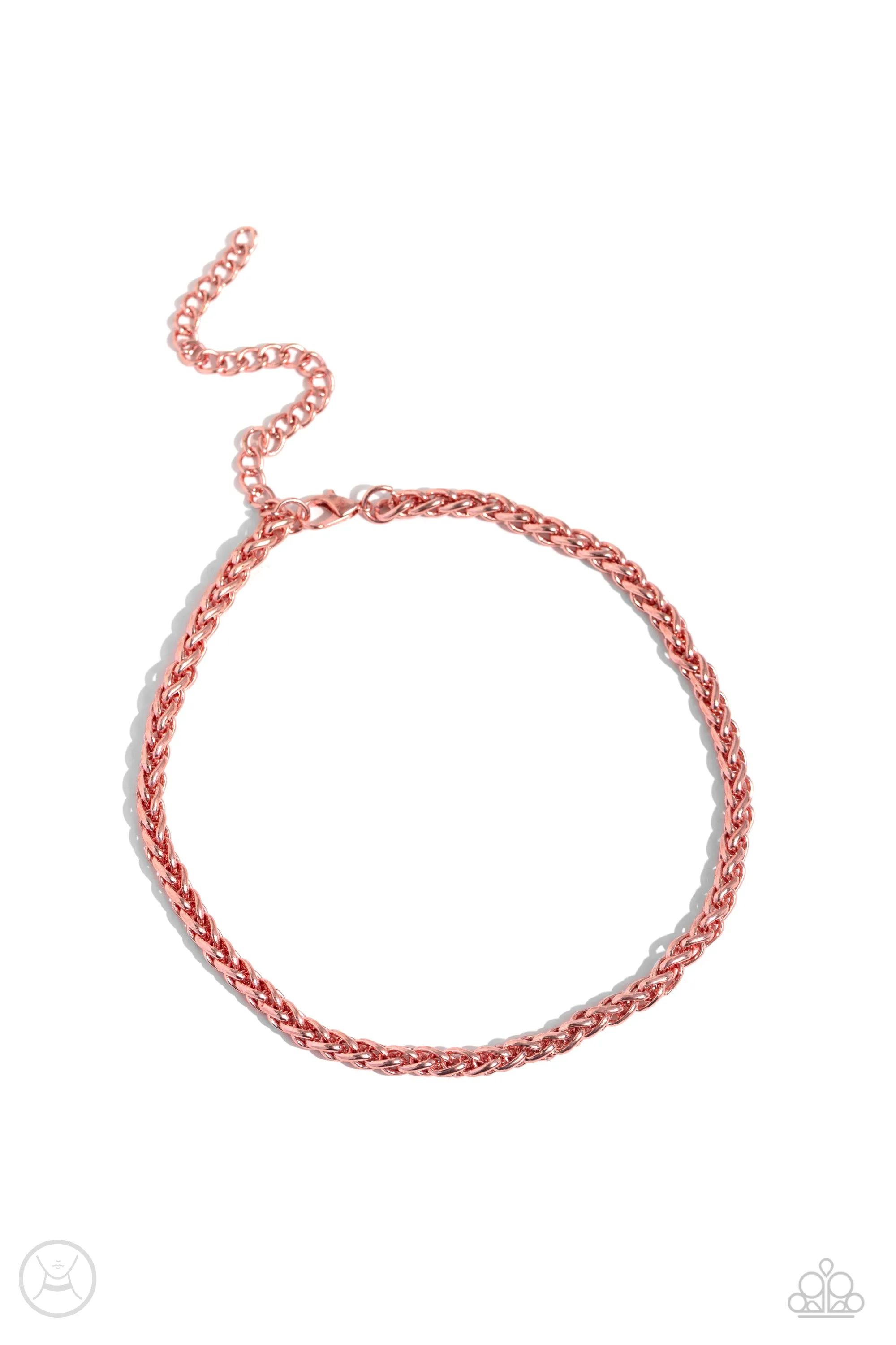 Braided Battalion - Pink - Metallic Painted Paparazzi Choker Necklace