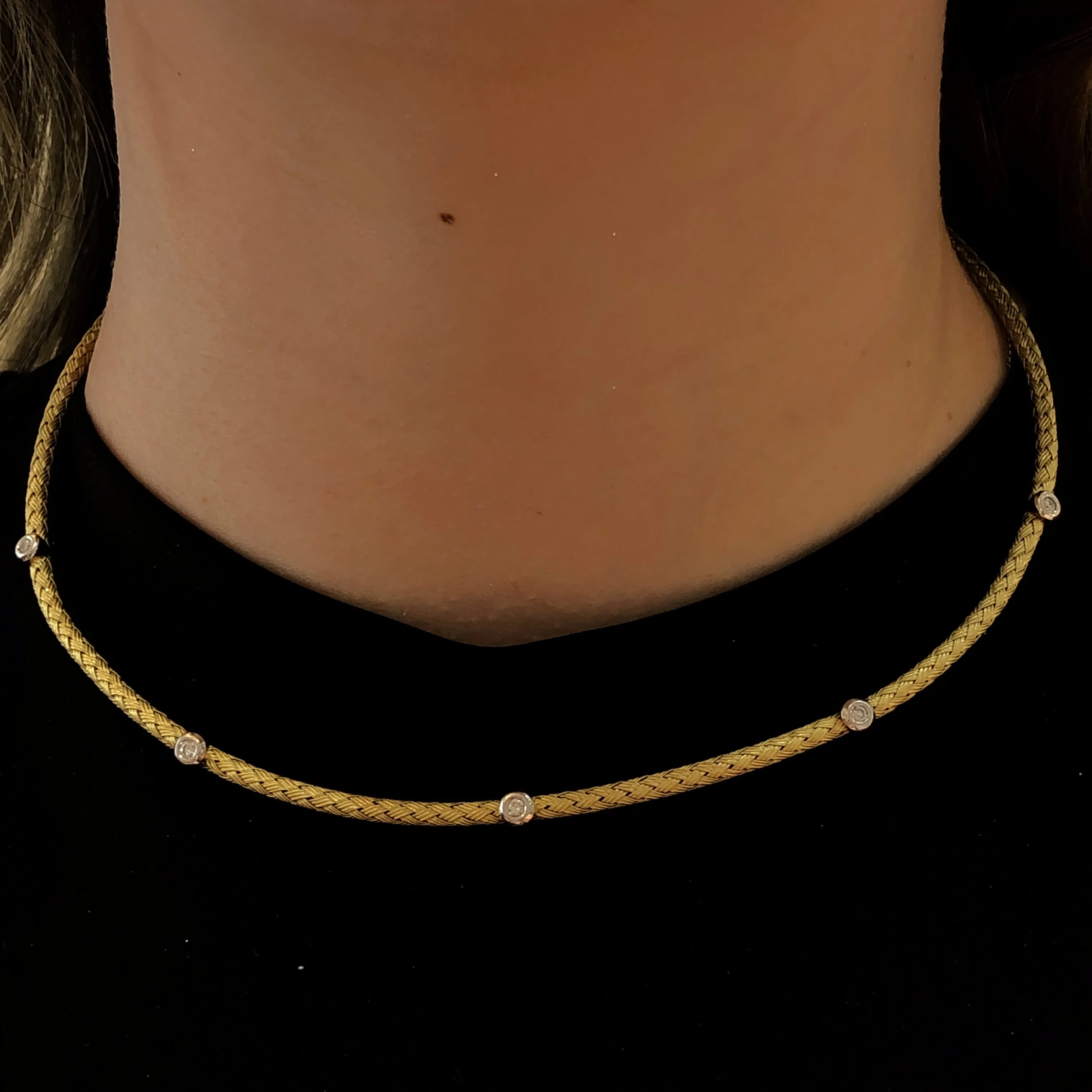 Braided Diamond Choker - 19574