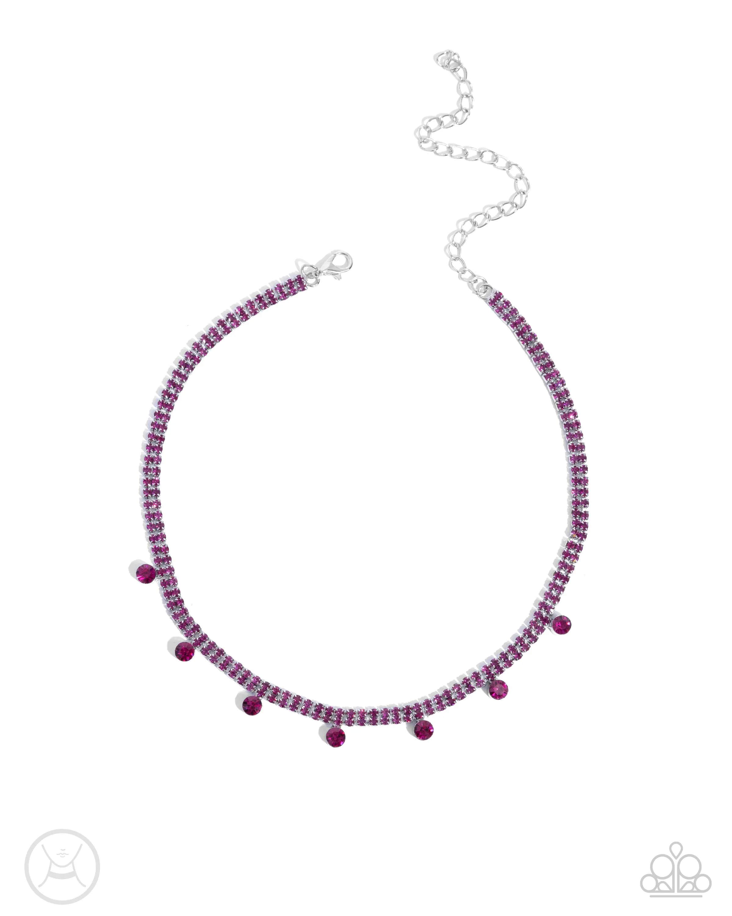 Breathtaking Backdrop - Pink - Rhinestone Paparazzi Choker Necklace