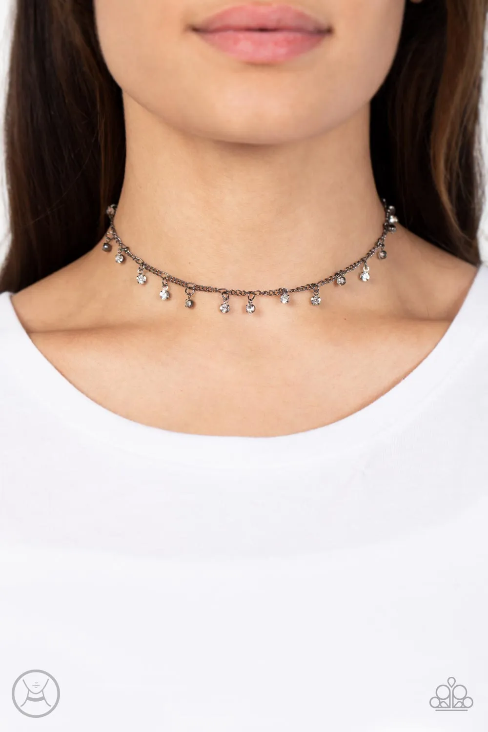 Bringing SPARKLE Back - Black (Gunmetal) Necklace