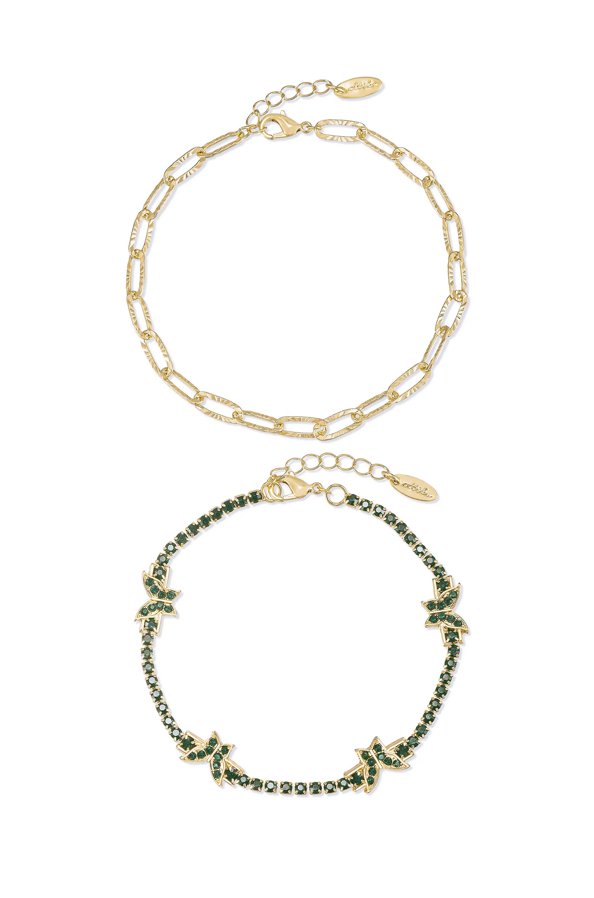 Butterfly High 18k Gold Plated Anklet Set