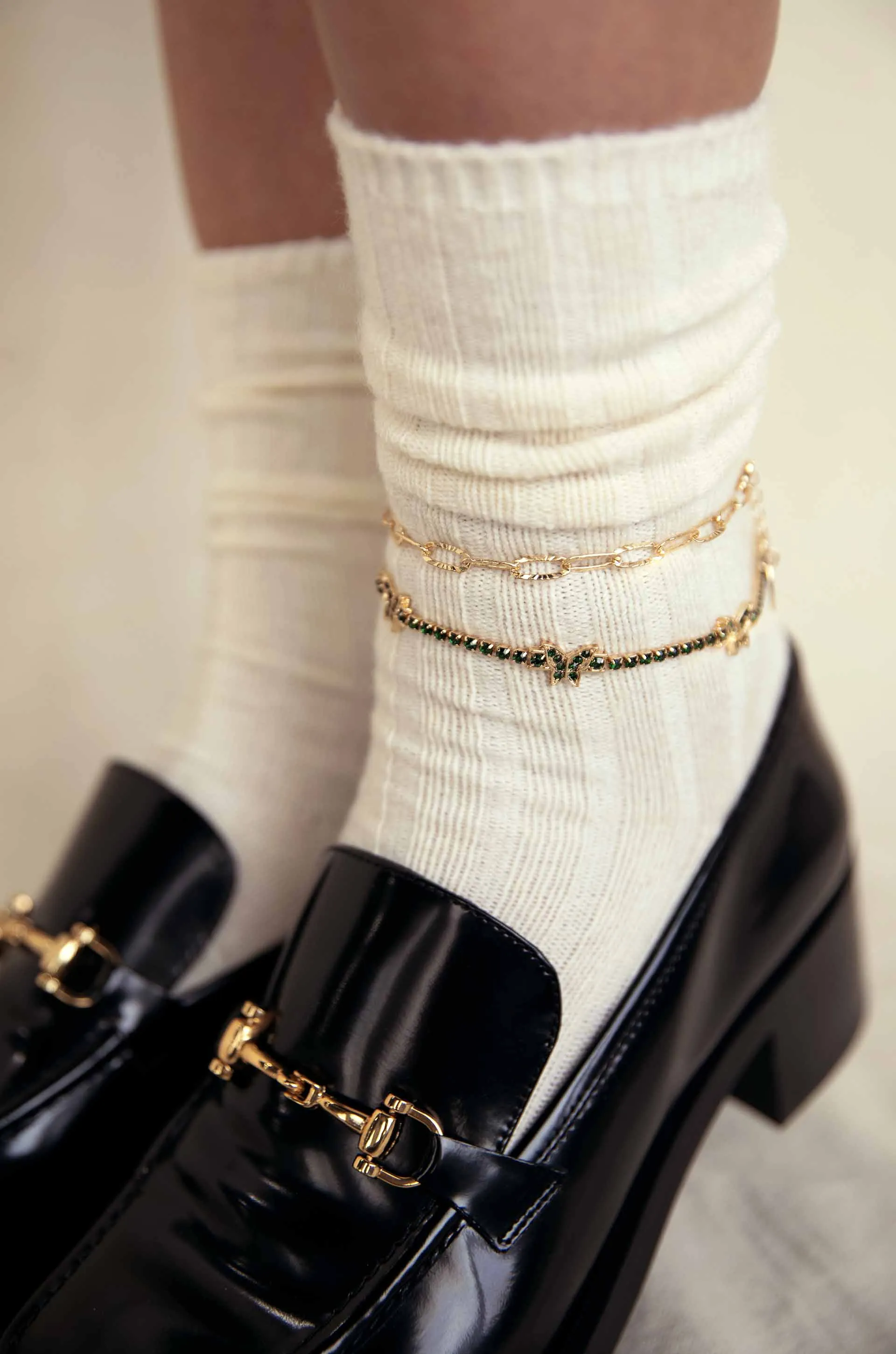Butterfly High 18k Gold Plated Anklet Set