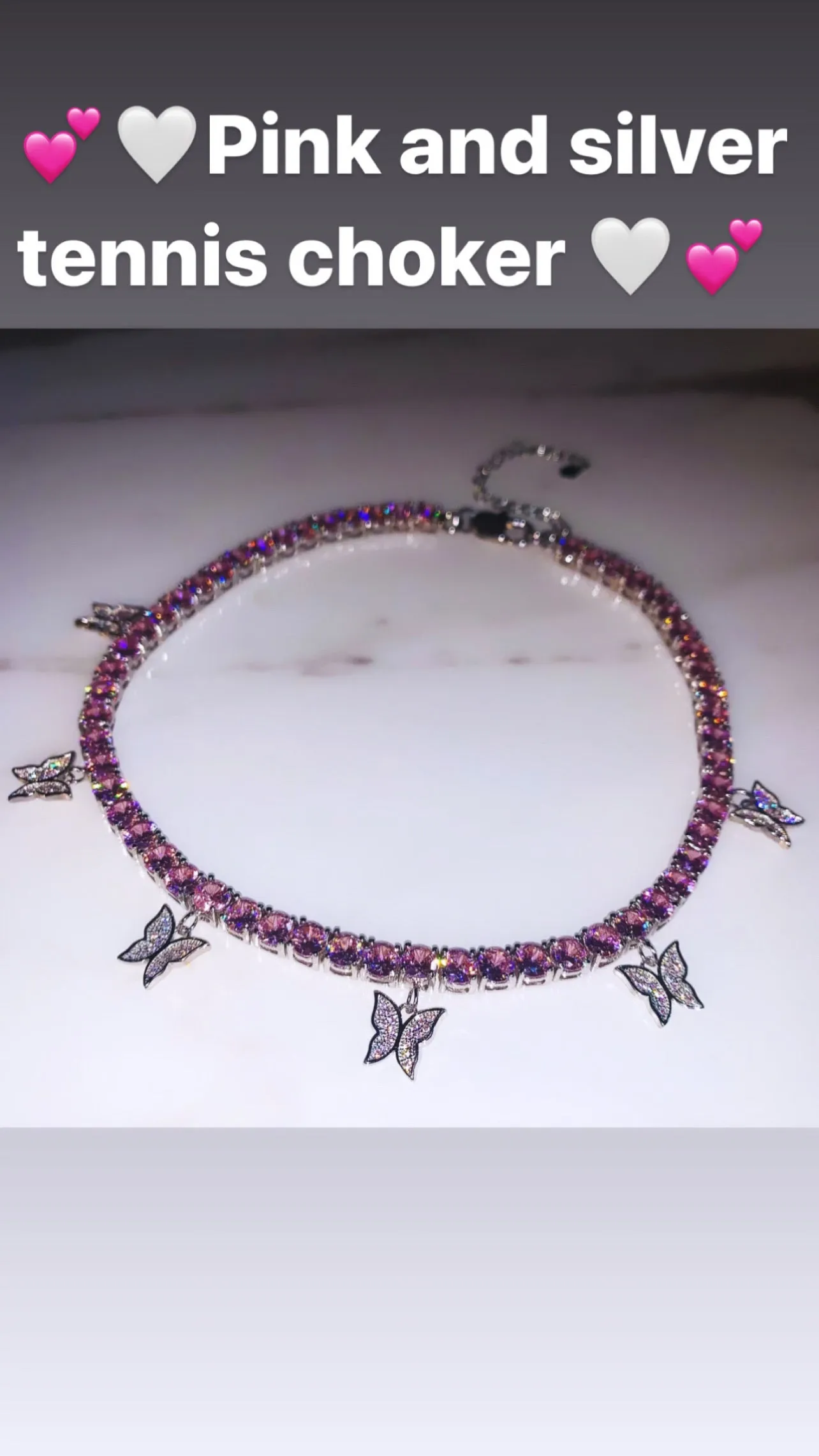 butterfly tennis choker , cz tennis butterfly necklace , bling iced tennis butterfly