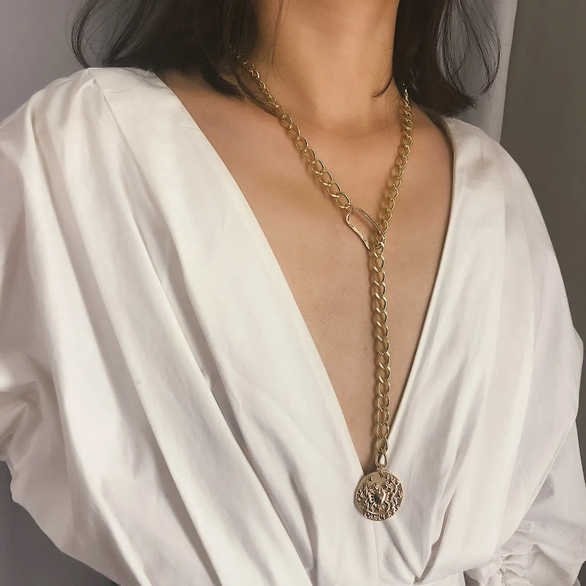 Cancer choker layered necklace