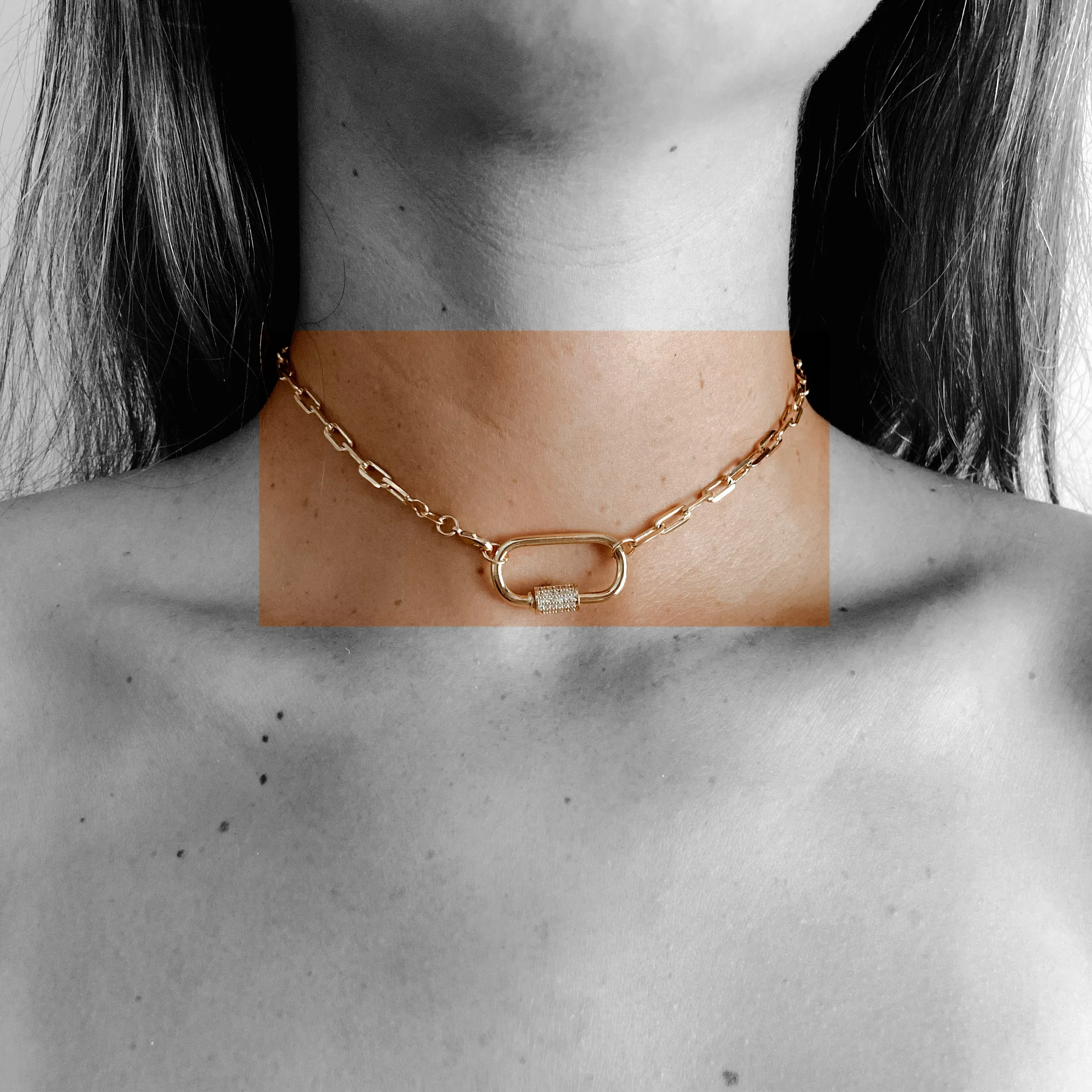 Carabiner Choker Gold