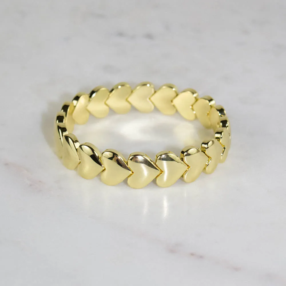 Carrie Rhea - Heart Tile Bracelet (Gold)