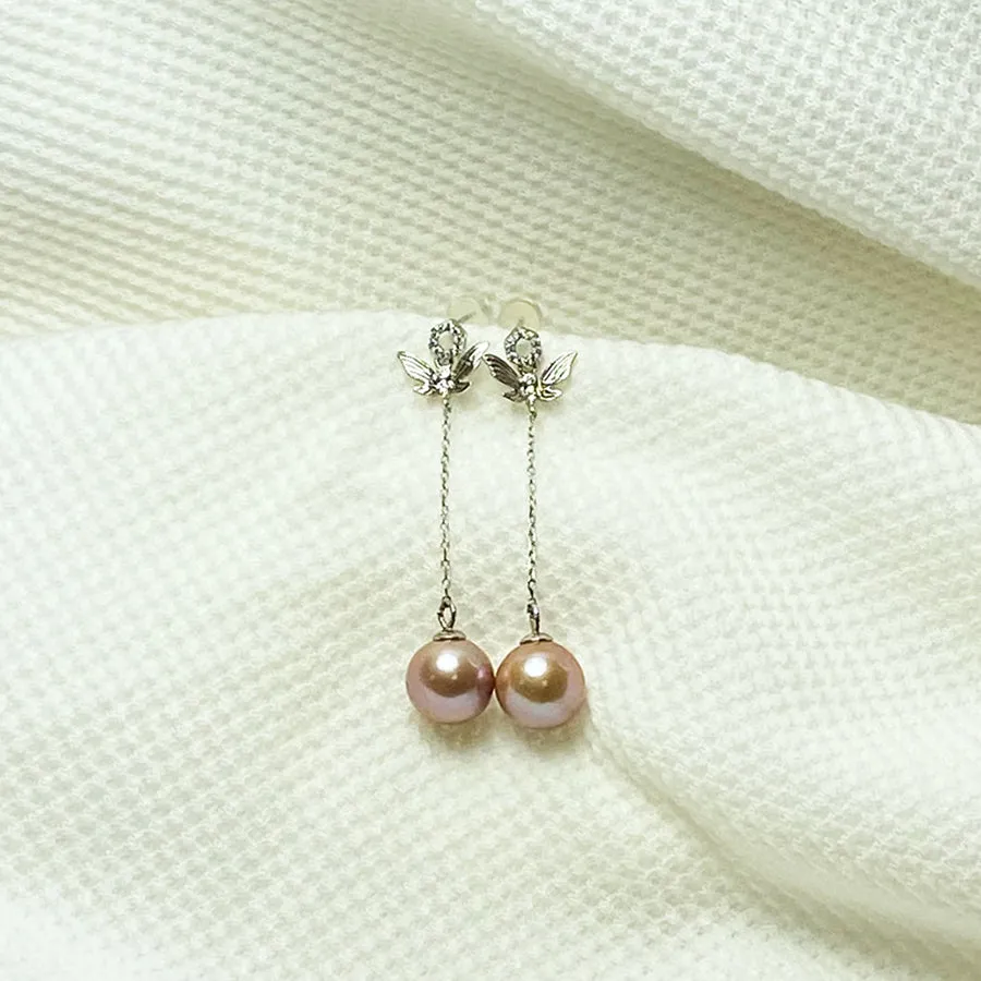 Cecile Fresh Water Butterfly Pearl Earrings