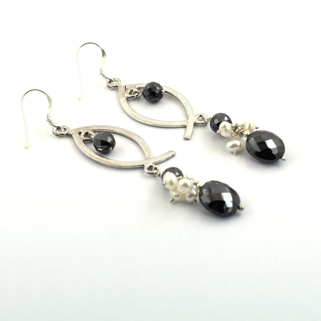 Certified 30 Ct Black Diamond With Pearl Dangler Drop Earring, Elegant Look with Great Design