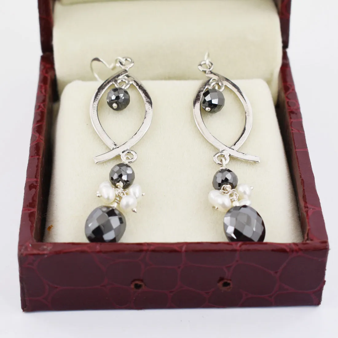 Certified 30 Ct Black Diamond With Pearl Dangler Drop Earring, Elegant Look with Great Design