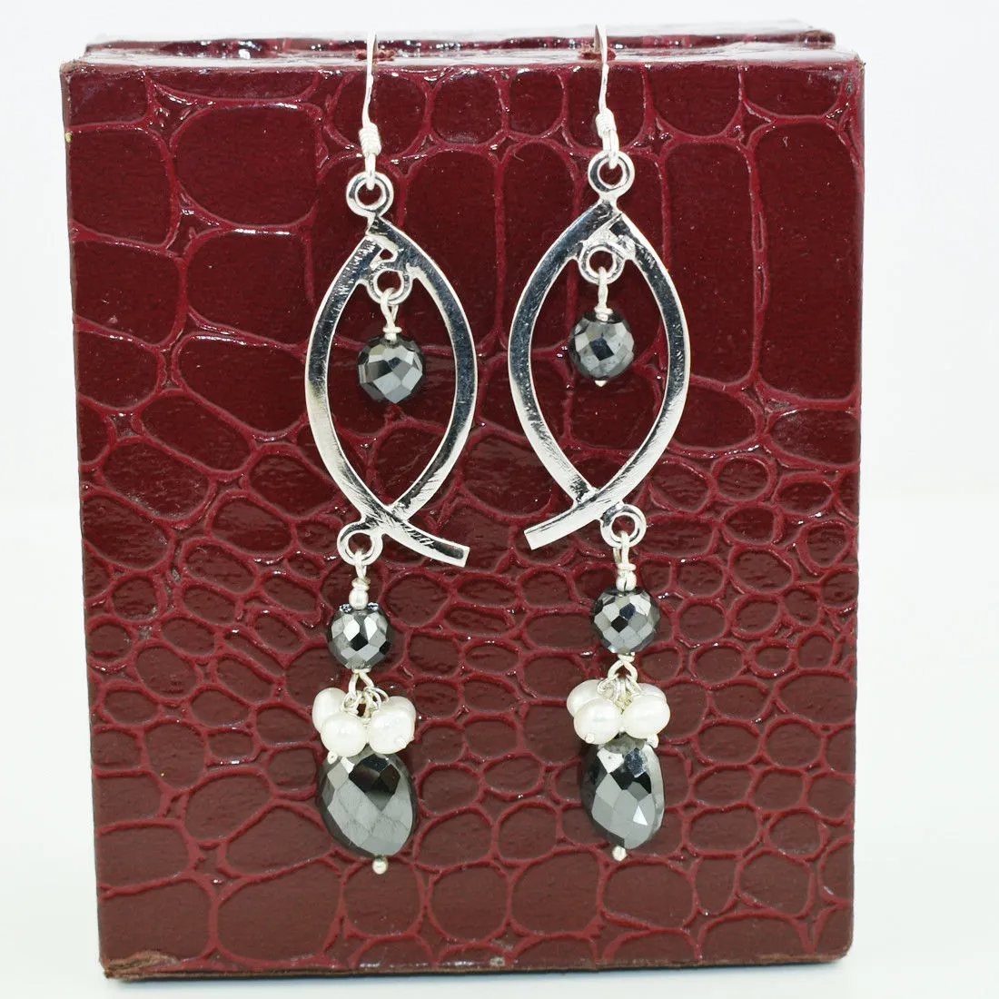 Certified 30 Ct Black Diamond With Pearl Dangler Drop Earring, Elegant Look with Great Design