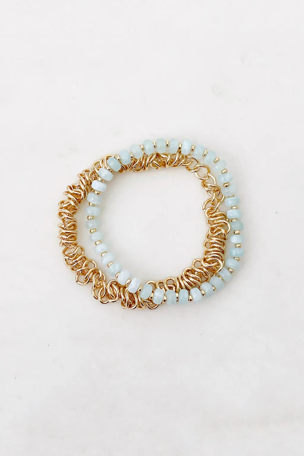 Chain & Bead Stretch Bracelet Set
