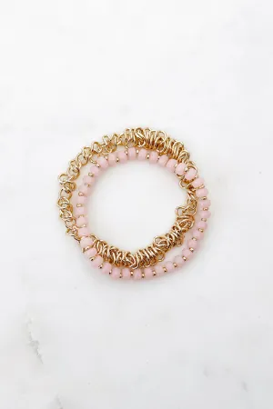 Chain & Bead Stretch Bracelet Set