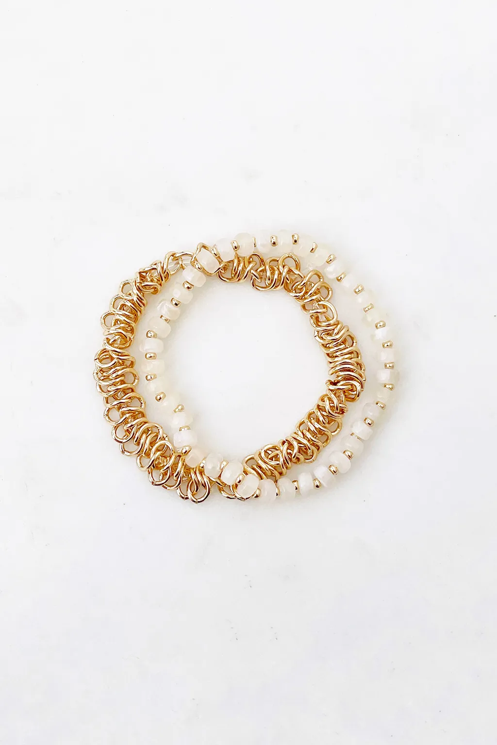 Chain & Bead Stretch Bracelet Set