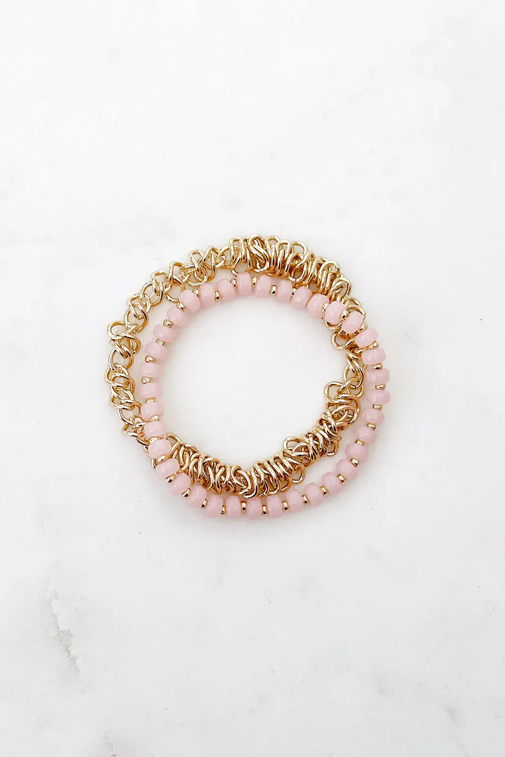 Chain & Bead Stretch Bracelet Set