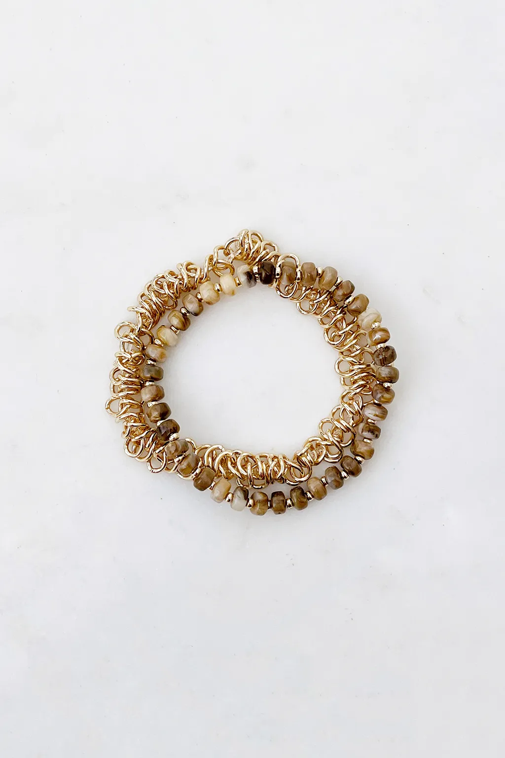 Chain & Bead Stretch Bracelet Set