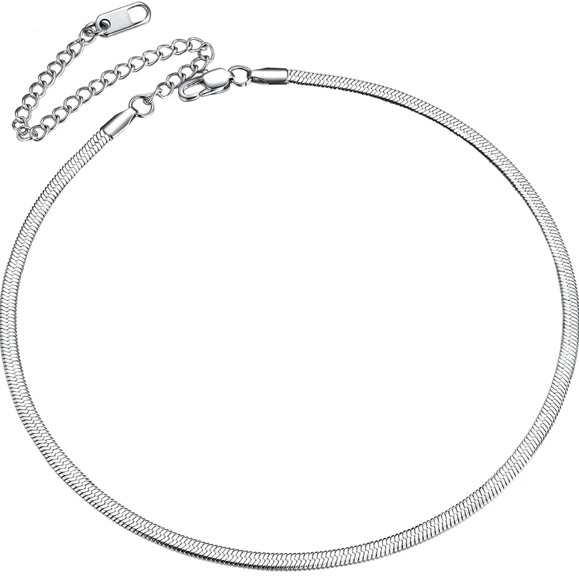 ChainsPro Stainless Steel Snake Choker Necklace Women 15 inch 9cm Chic Dainty Choker Chain Layered Necklace