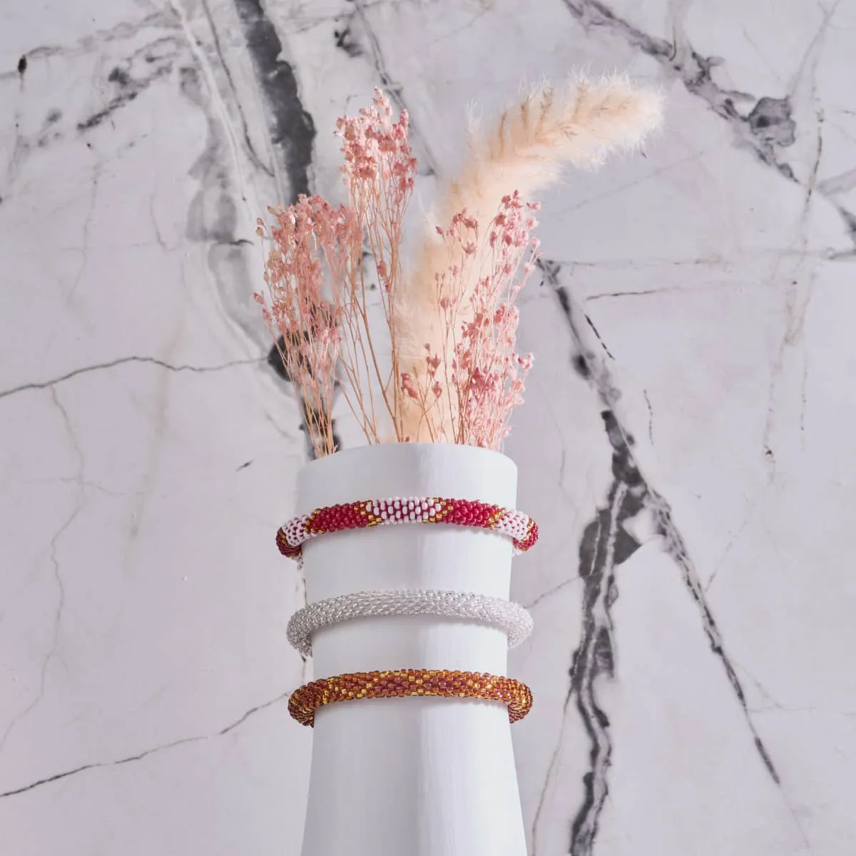 Chantilly Lace | Himalayan Glass Bead Bracelet