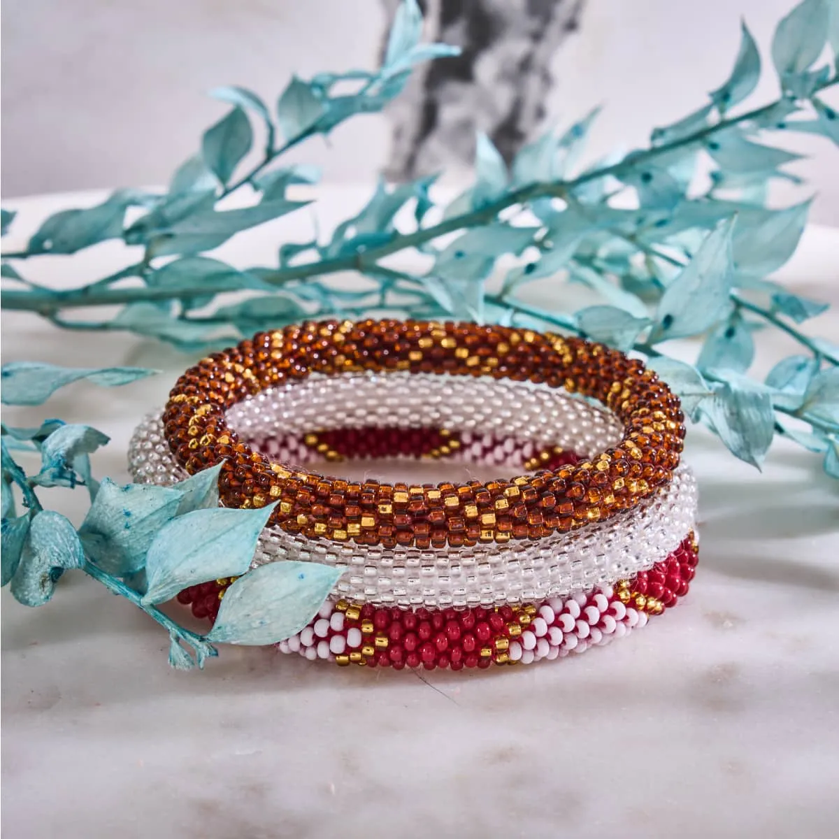 Chantilly Lace | Himalayan Glass Bead Bracelet