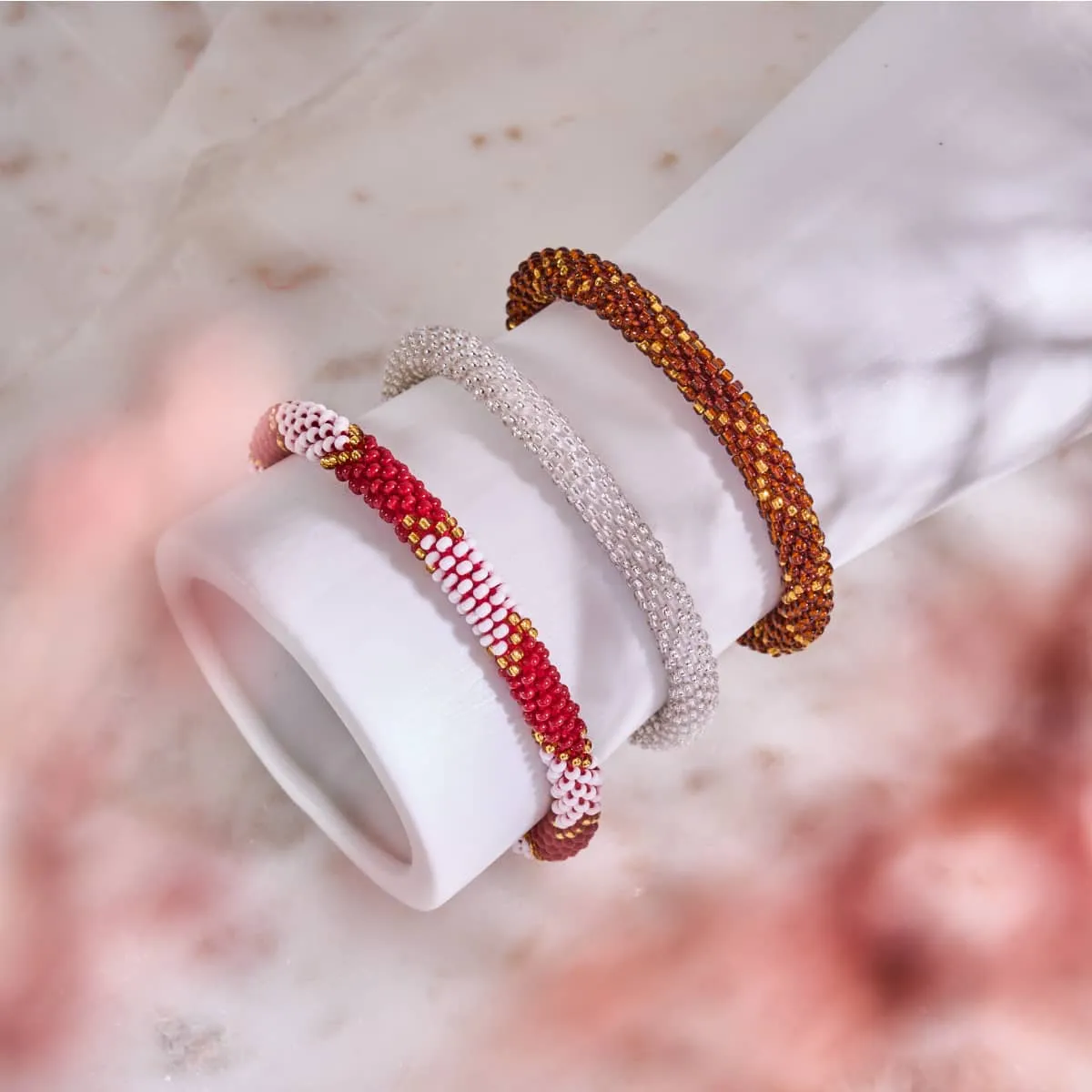 Chantilly Lace | Himalayan Glass Bead Bracelet
