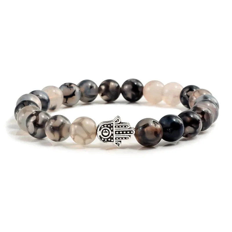 Charms Men Black Lava Matte Beads Natural Volcanic Stone Bracelets Bangles Women Yoga Prayer Jewelry Gift Cute Hand Bracelet
