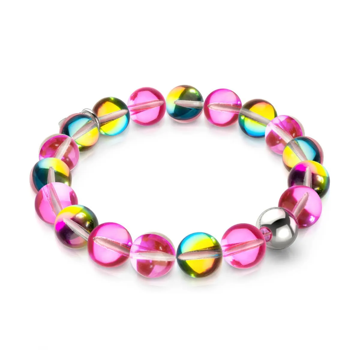 Cherry Borealis | .925 Sterling Silver | Galaxy Glass Statement Bracelet