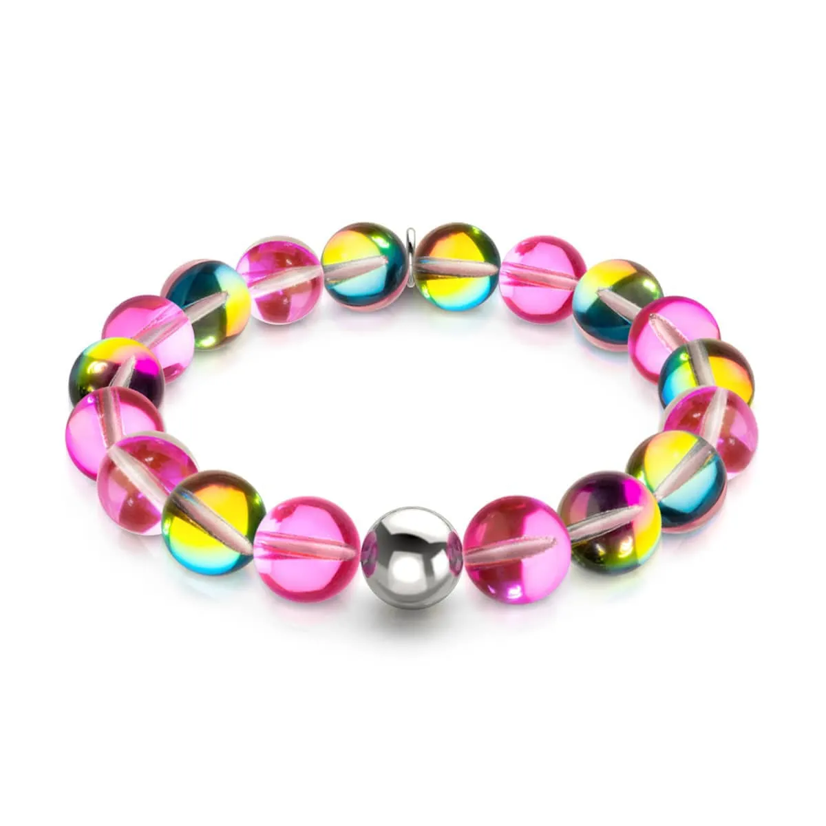 Cherry Borealis | .925 Sterling Silver | Galaxy Glass Statement Bracelet