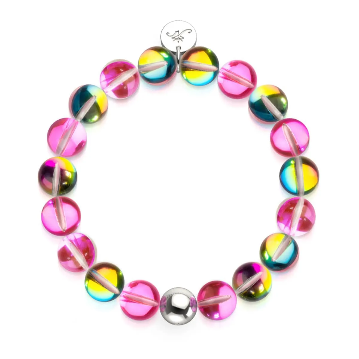 Cherry Borealis | .925 Sterling Silver | Galaxy Glass Statement Bracelet