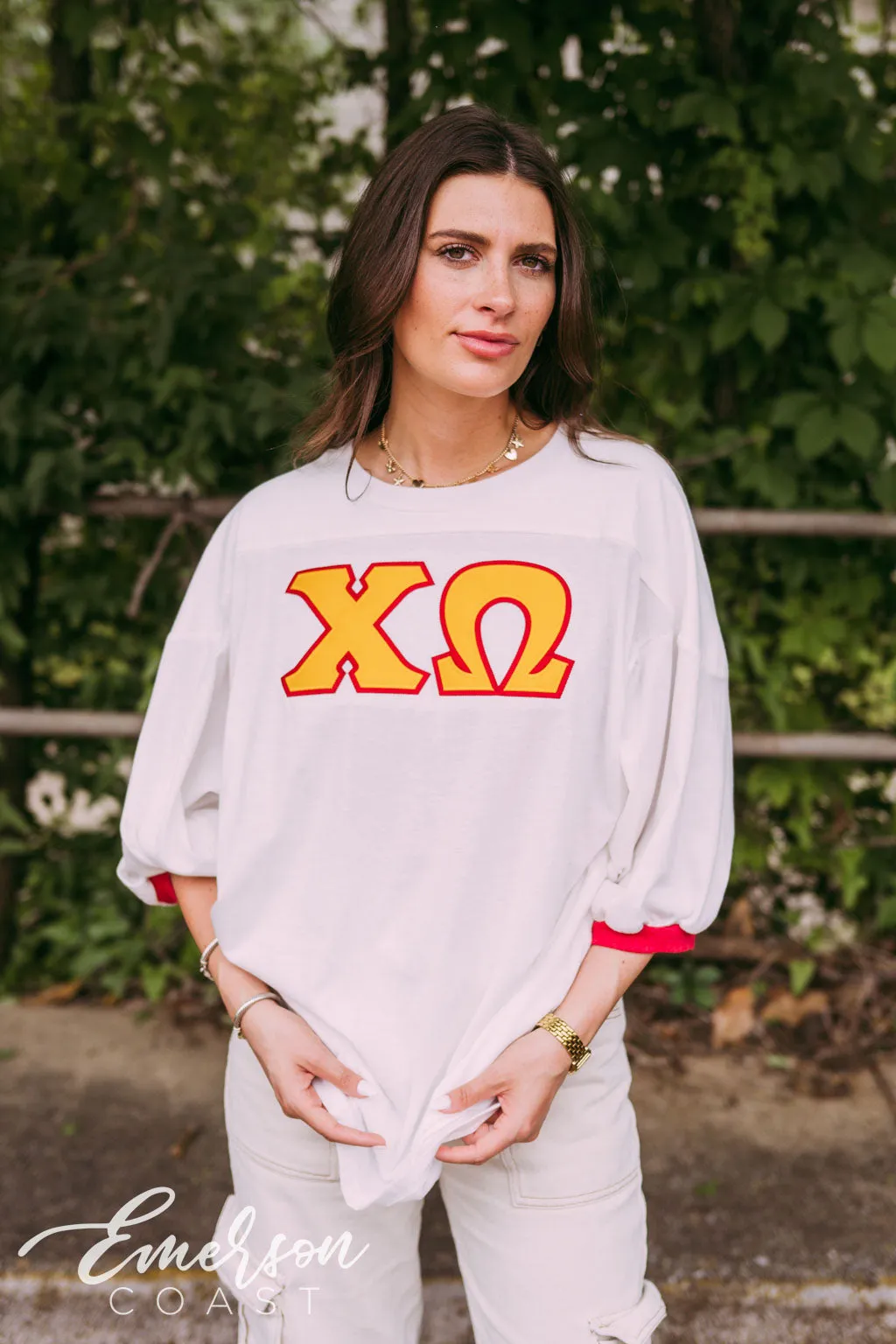 Chi Omega Custom Recruitment Greek Letter Jersey