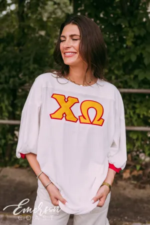 Chi Omega Custom Recruitment Greek Letter Jersey