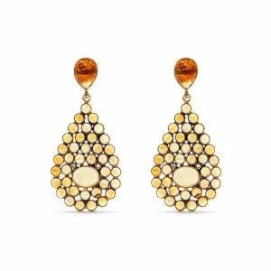 Citrine and Diamond Tear Drop Earrings